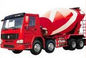 16cbm 8x4 Sinotruk HOWO 구체 믹서 트럭 통과되는 빨간 백색 색깔 20-60 톤 CCC