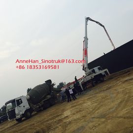 High Durability Sinotruk Concrete Pumping Equipment With 53 Meters Arms