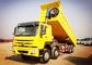 8×4 371HP 덤프 트럭은 32 톤 30CBM 하치장 상자 백색 빨간 노란 색깔을 적재합니다