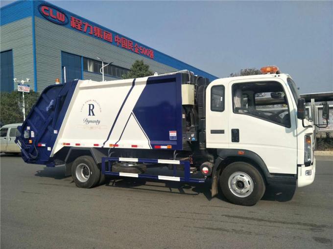 HOWO 4X2 8m3 쓰레기 압축기 트럭  / 5 톤 압축된 쓰레기차